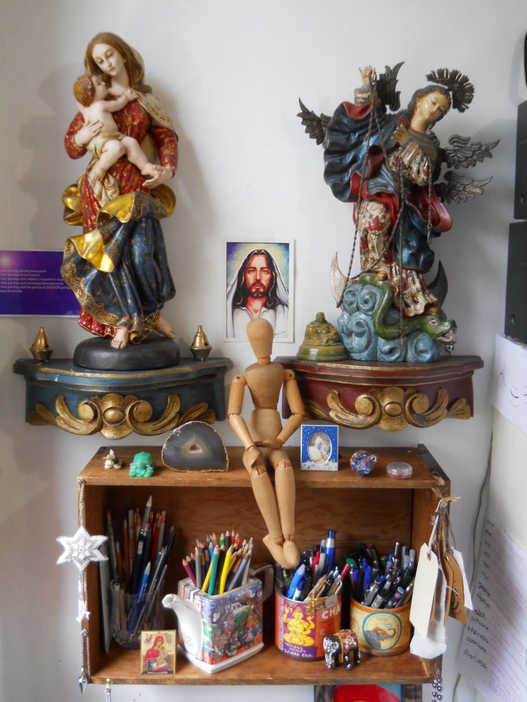 espacio sagrado, Altar creado por Amparo Garzon en taller para Healing Art